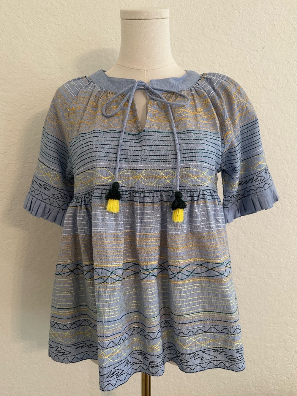 Rose and Rose coastal boho peasant blouse